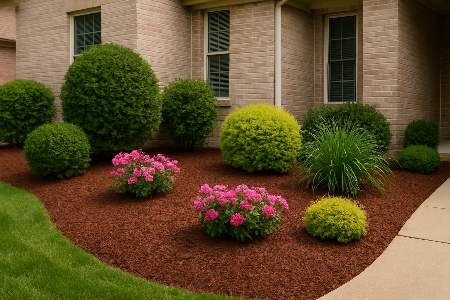 Beautifully mulched garden bed
